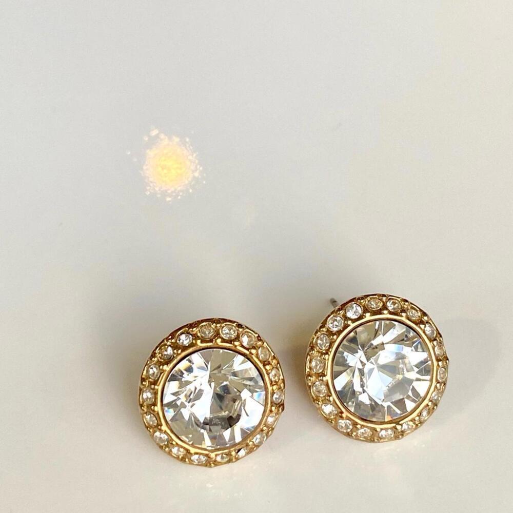 Vintage Givenchy Crystal Halo Stud Earrings